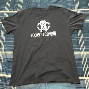 ROBERTO CAVALLI 100% COTTON DARK BLUE SHIRT